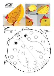 chicken,craft,craft-coloring,easter,fine-motor,paper-toy,scissors