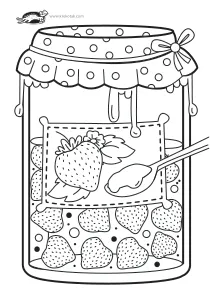 coloring,craft-coloring,food,jar,strawberry,summer