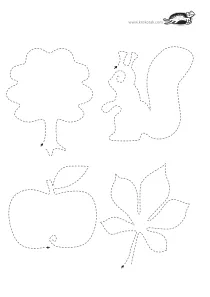 acorn,apple,autumn,fall,fine-motor,leaf,prewriting,squirrel,tracing